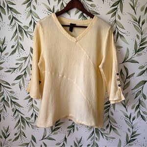 Focus Casual Life Textured Waffle Tunic. Yellow. Large.